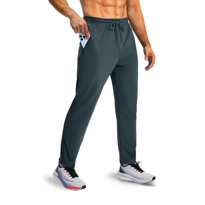 Men'S All-Day Flex Uncuffed Joggers with Zipper Pockets – Lightweight Tapered Stretchy Performance Pants for Travel, Work, Golf & Everyday Wear Fathersdaygift