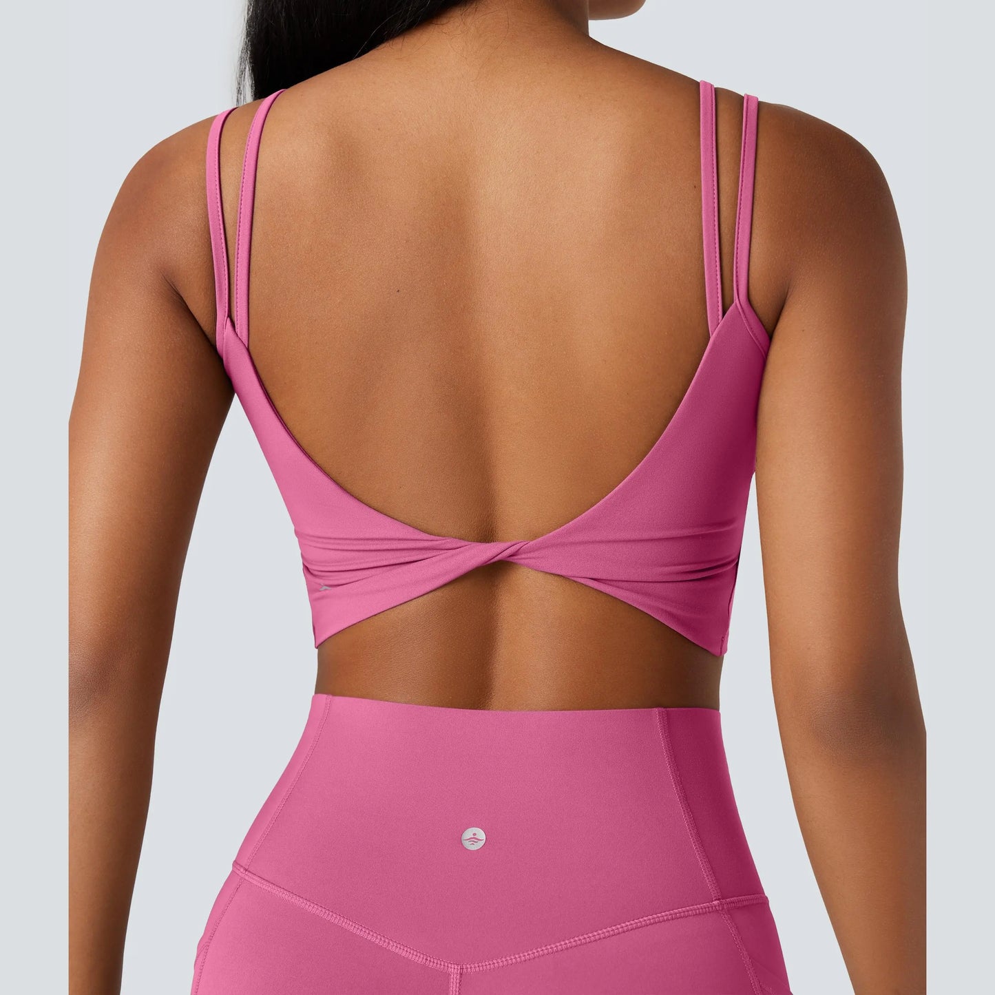 Halara Ultrasculpt™ Double Straps Twisted Backless Cropped Yoga Tank Top