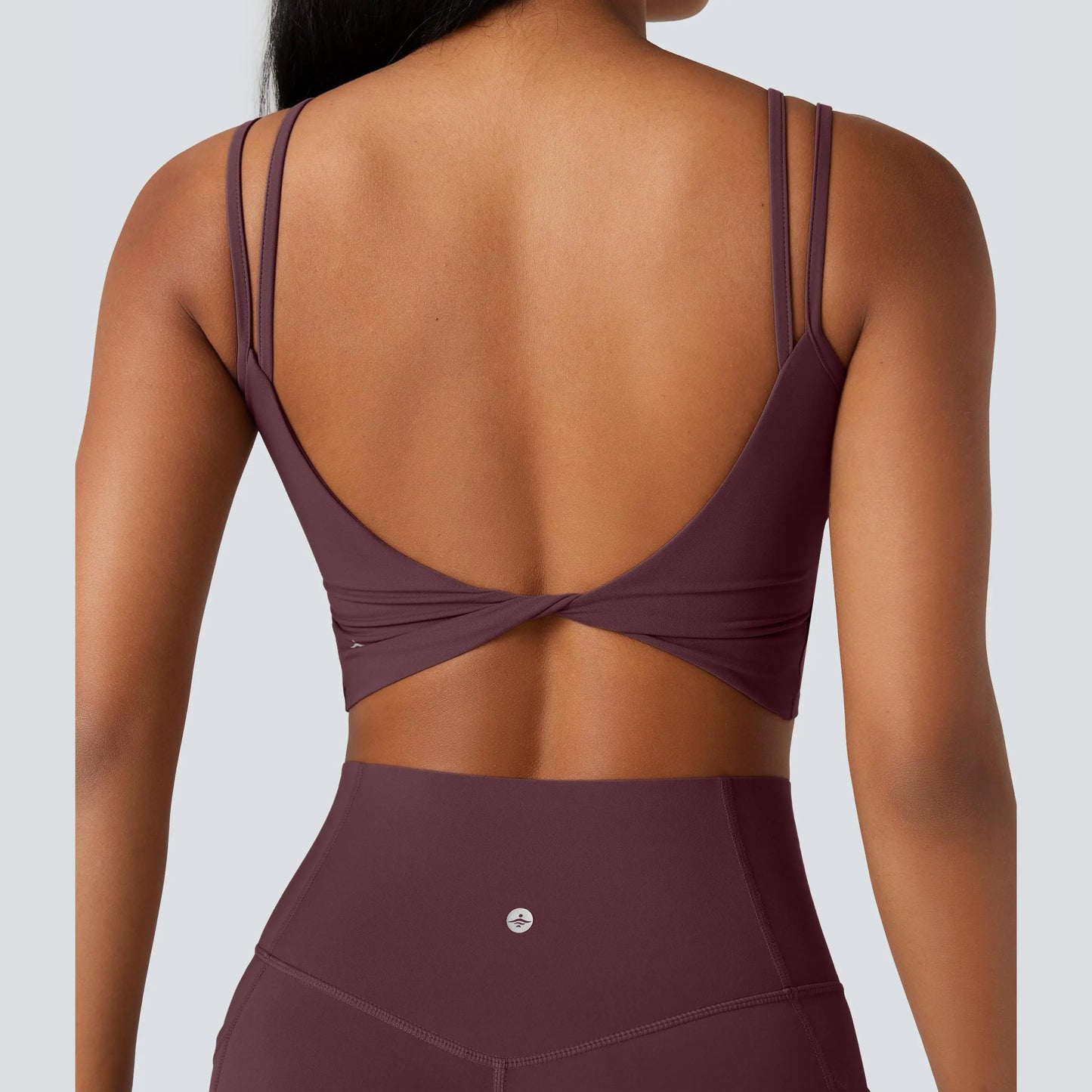 Halara Ultrasculpt™ Double Straps Twisted Backless Cropped Yoga Tank Top