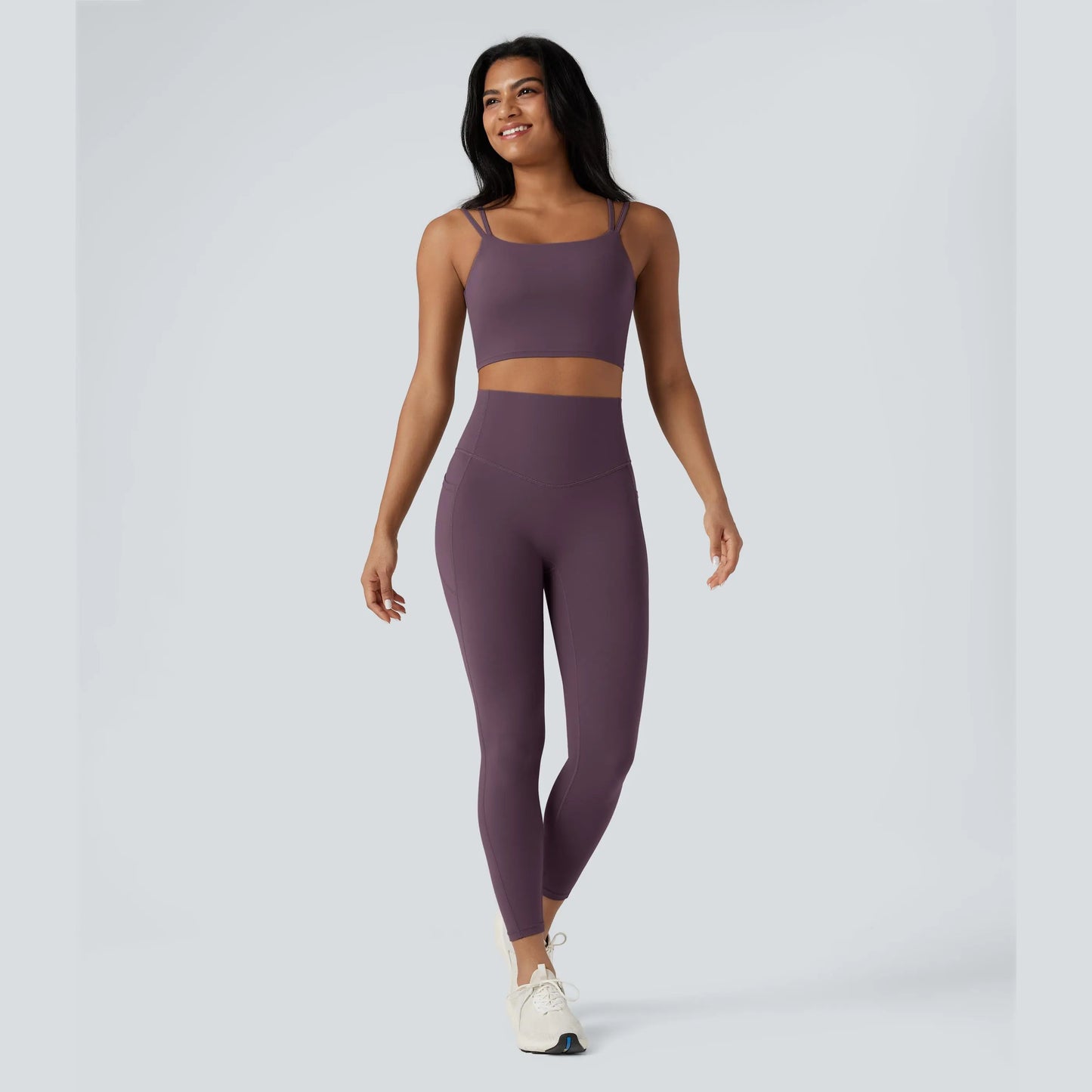 Halara Ultrasculpt™ Double Straps Twisted Backless Cropped Yoga Tank Top
