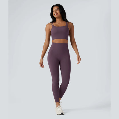 Halara Ultrasculpt™ Double Straps Twisted Backless Cropped Yoga Tank Top