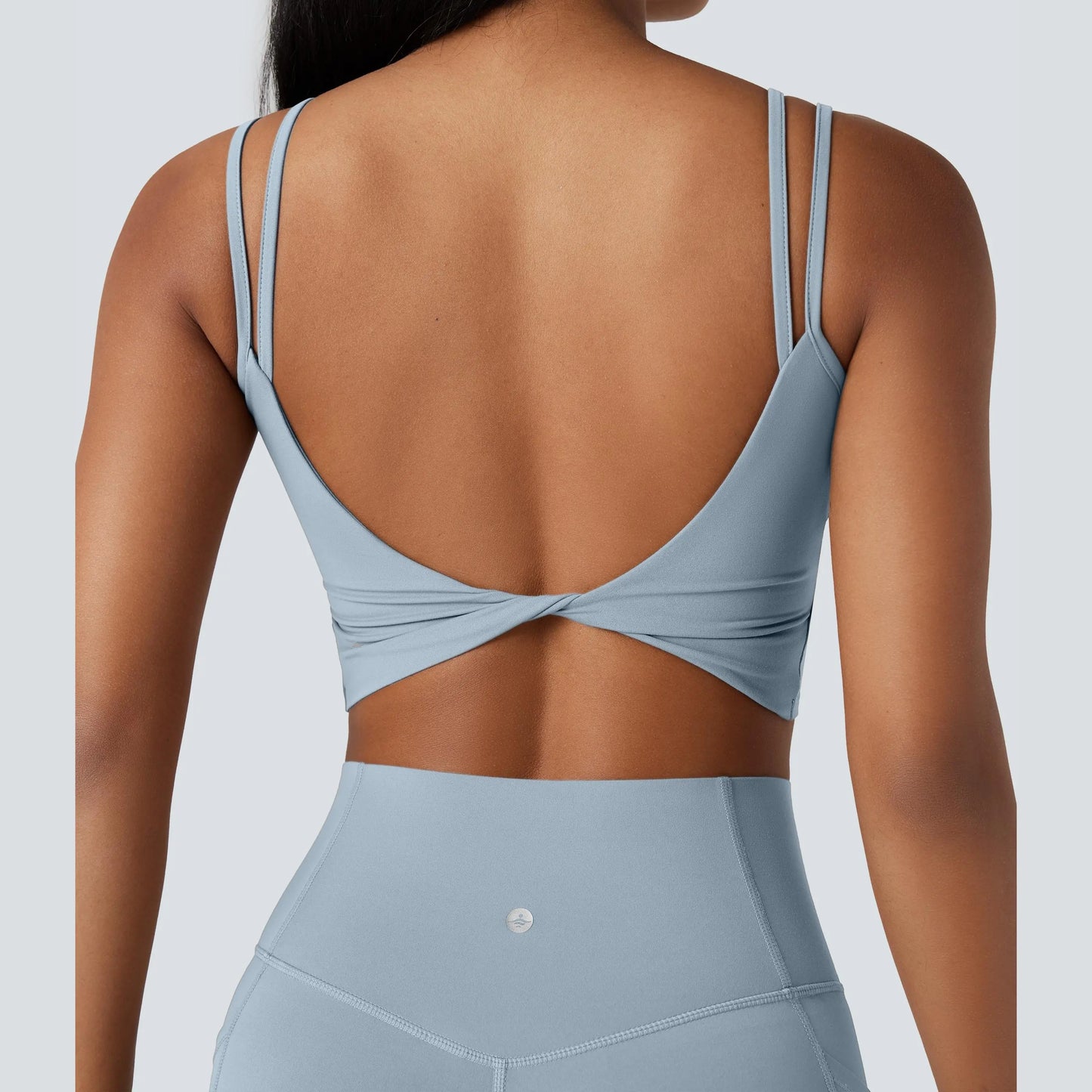 Halara Ultrasculpt™ Double Straps Twisted Backless Cropped Yoga Tank Top