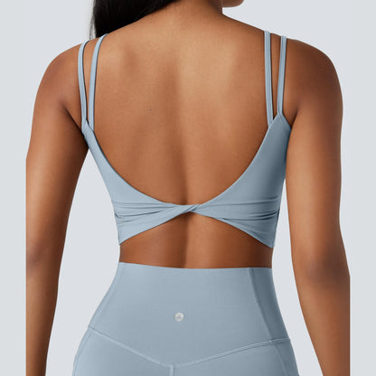 Halara Ultrasculpt™ Double Straps Twisted Backless Cropped Yoga Tank Top