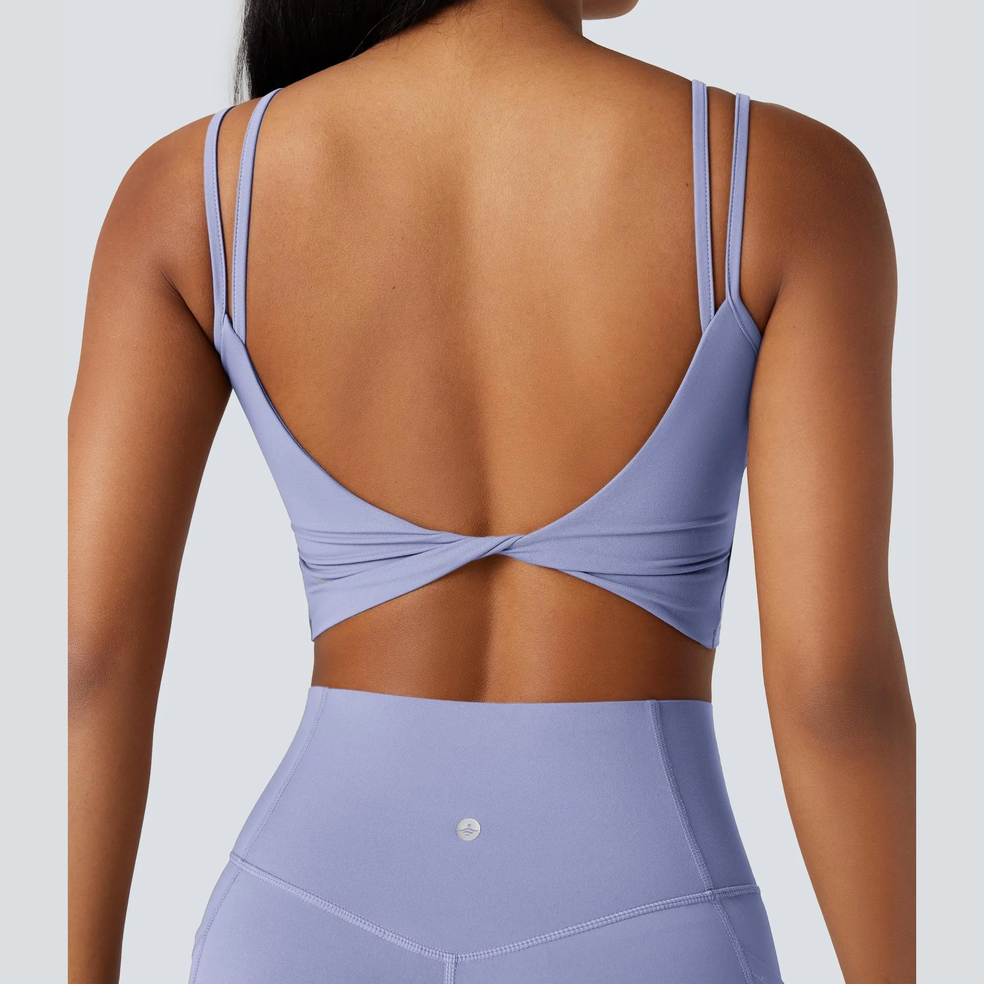 Halara Ultrasculpt™ Double Straps Twisted Backless Cropped Yoga Tank Top