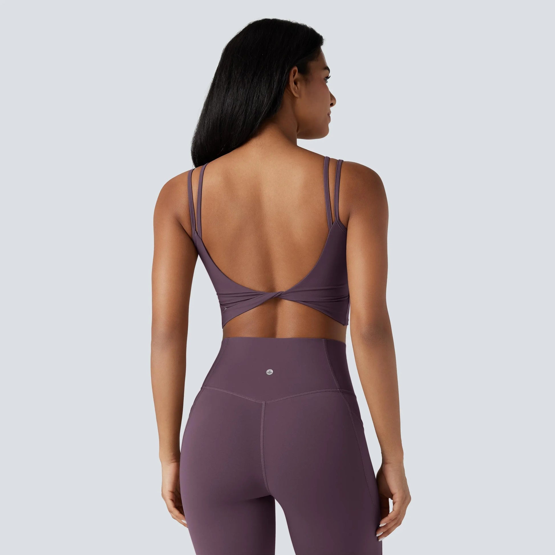 Halara Ultrasculpt™ Double Straps Twisted Backless Cropped Yoga Tank Top
