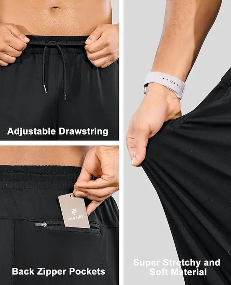 Men'S All-Day Flex Uncuffed Joggers with Zipper Pockets – Lightweight Tapered Stretchy Performance Pants for Travel, Work, Golf & Everyday Wear Fathersdaygift