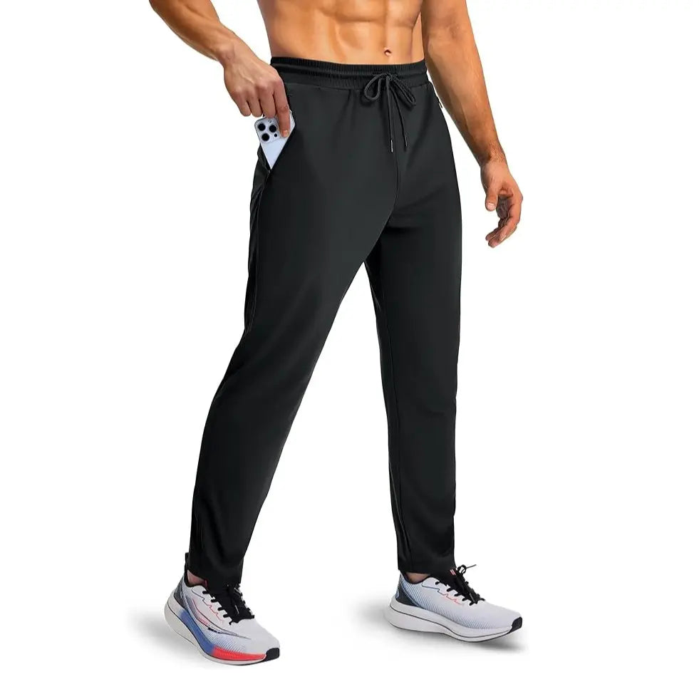 Men'S All-Day Flex Uncuffed Joggers with Zipper Pockets – Lightweight Tapered Stretchy Performance Pants for Travel, Work, Golf & Everyday Wear Fathersdaygift