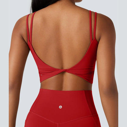 Halara Ultrasculpt™ Double Straps Twisted Backless Cropped Yoga Tank Top
