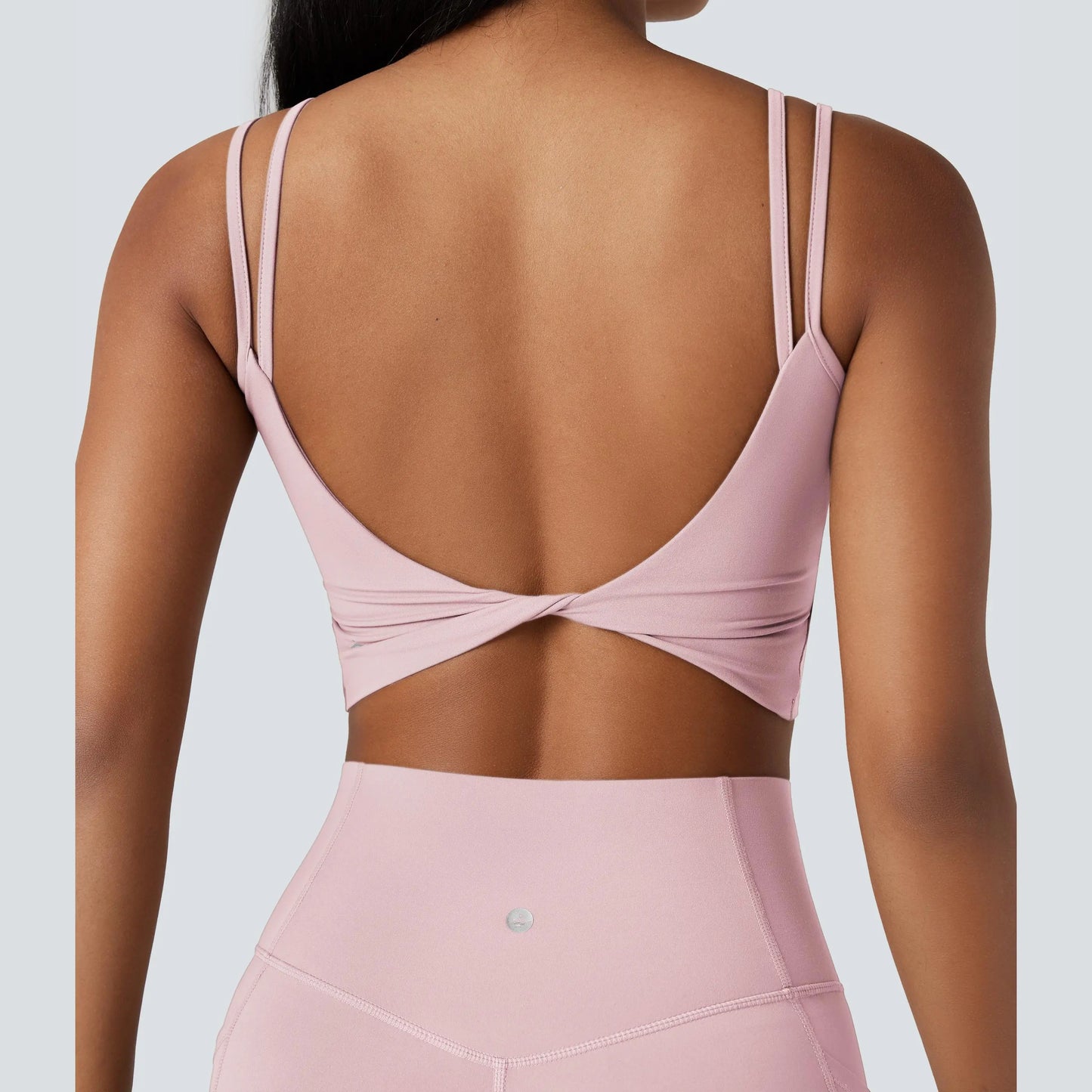 Halara Ultrasculpt™ Double Straps Twisted Backless Cropped Yoga Tank Top