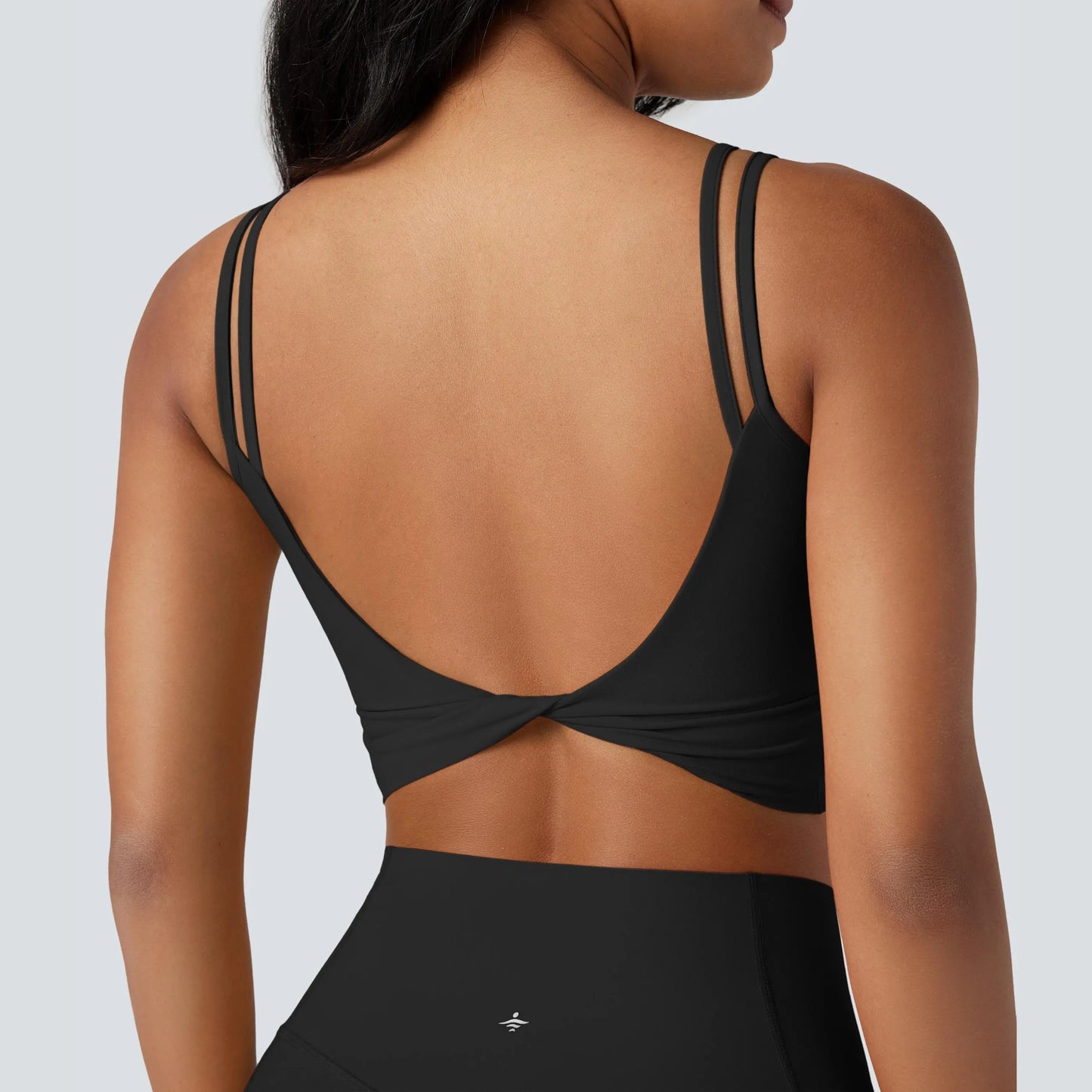 Halara Ultrasculpt™ Double Straps Twisted Backless Cropped Yoga Tank Top