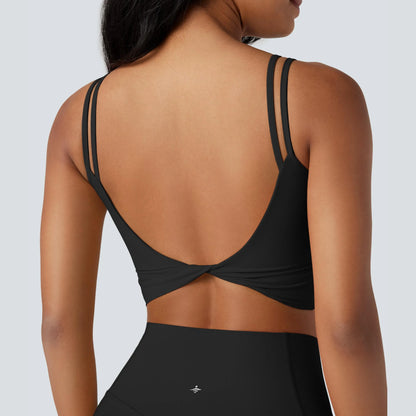 Halara Ultrasculpt™ Double Straps Twisted Backless Cropped Yoga Tank Top