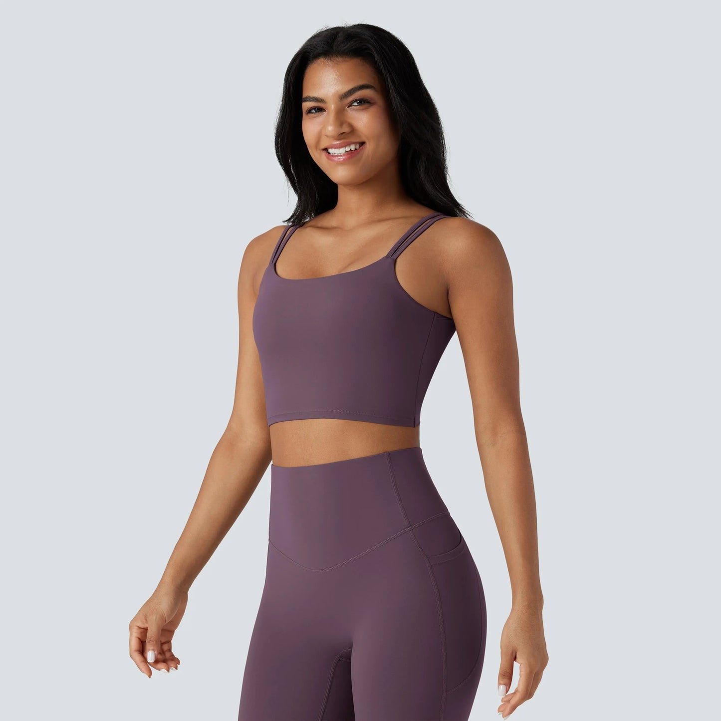 Halara Ultrasculpt™ Double Straps Twisted Backless Cropped Yoga Tank Top