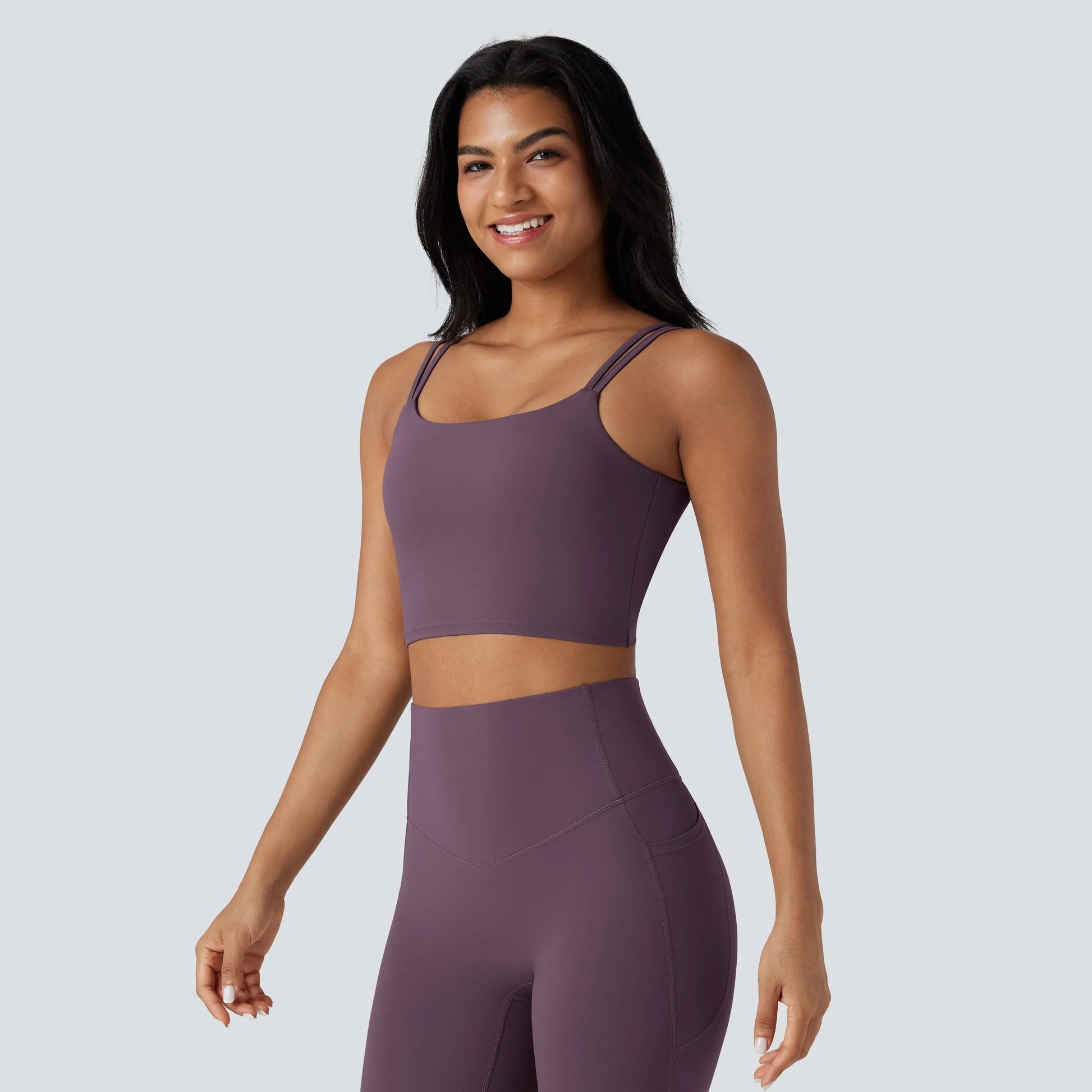 Halara Ultrasculpt™ Double Straps Twisted Backless Cropped Yoga Tank Top
