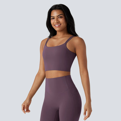 Halara Ultrasculpt™ Double Straps Twisted Backless Cropped Yoga Tank Top