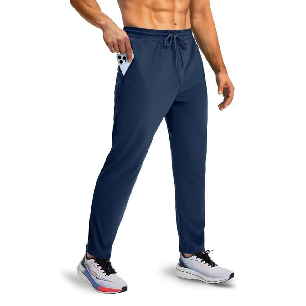 Men'S All-Day Flex Uncuffed Joggers with Zipper Pockets – Lightweight Tapered Stretchy Performance Pants for Travel, Work, Golf & Everyday Wear Fathersdaygift