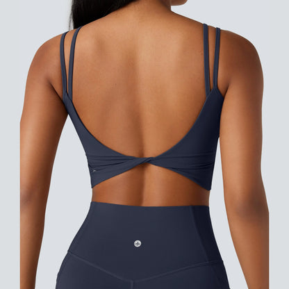 Halara Ultrasculpt™ Double Straps Twisted Backless Cropped Yoga Tank Top