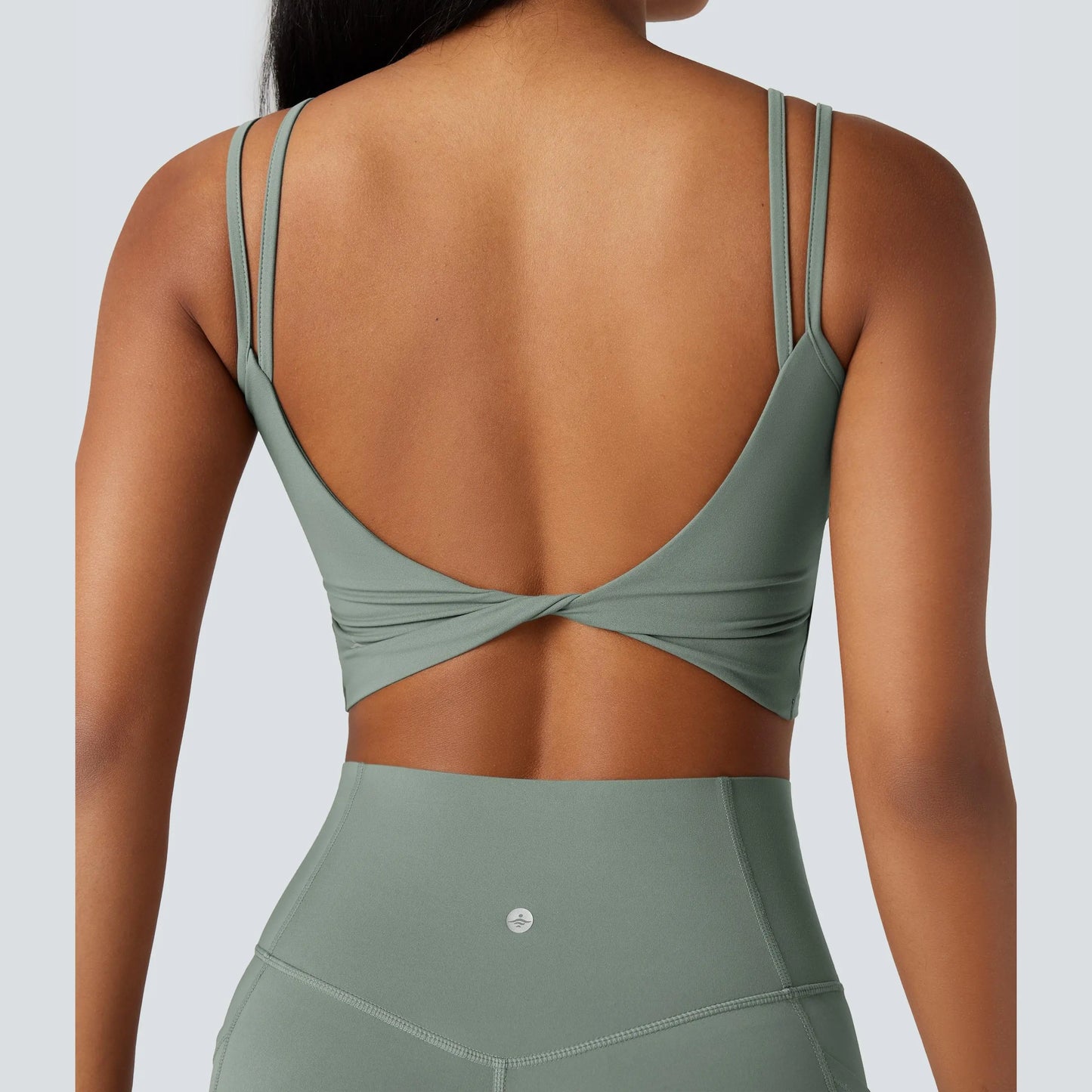 Halara Ultrasculpt™ Double Straps Twisted Backless Cropped Yoga Tank Top