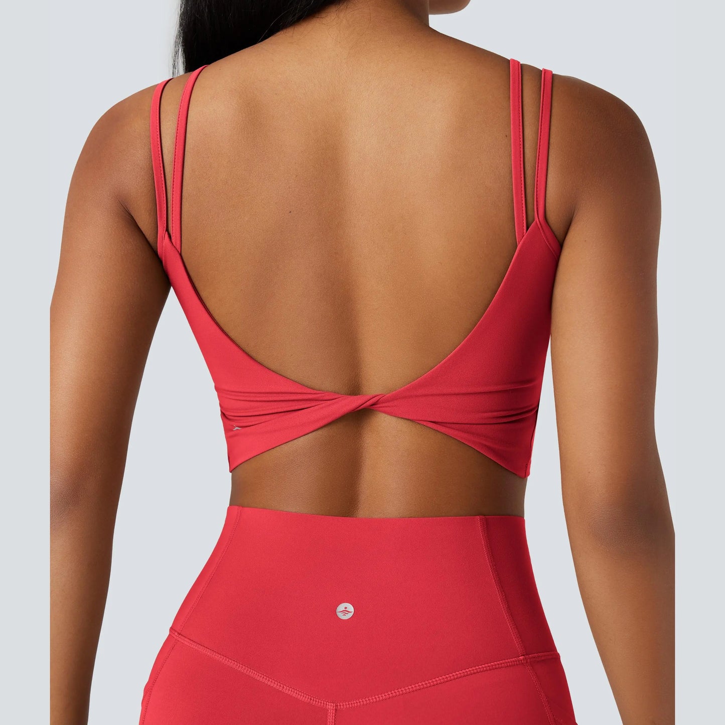 Halara Ultrasculpt™ Double Straps Twisted Backless Cropped Yoga Tank Top