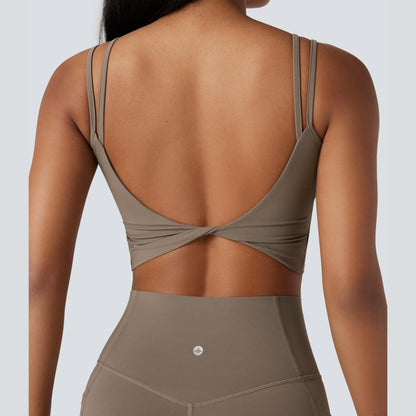 Halara Ultrasculpt™ Double Straps Twisted Backless Cropped Yoga Tank Top