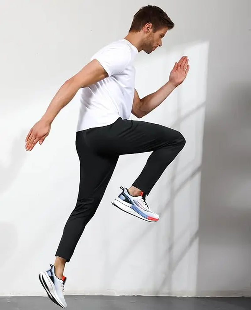 Men'S All-Day Flex Uncuffed Joggers with Zipper Pockets – Lightweight Tapered Stretchy Performance Pants for Travel, Work, Golf & Everyday Wear Fathersdaygift