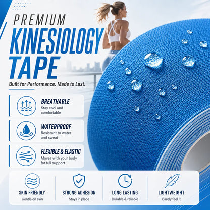 Precut Kinesiology Tape for Knees, 10 Pcs Waterproof Athletic Knee Support Tape for Running, Gym, Basketball & Training