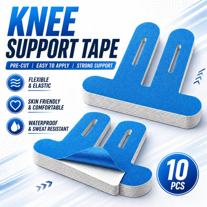 Precut Kinesiology Tape for Knees, 10 Pcs Waterproof Athletic Knee Support Tape for Running, Gym, Basketball & Training